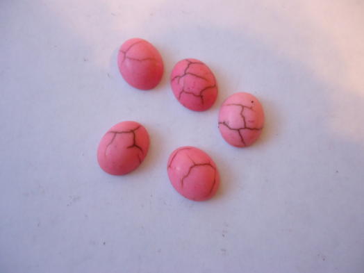 (image for) 8x10mm Pink oval cabs bag of 5 #CAB-3